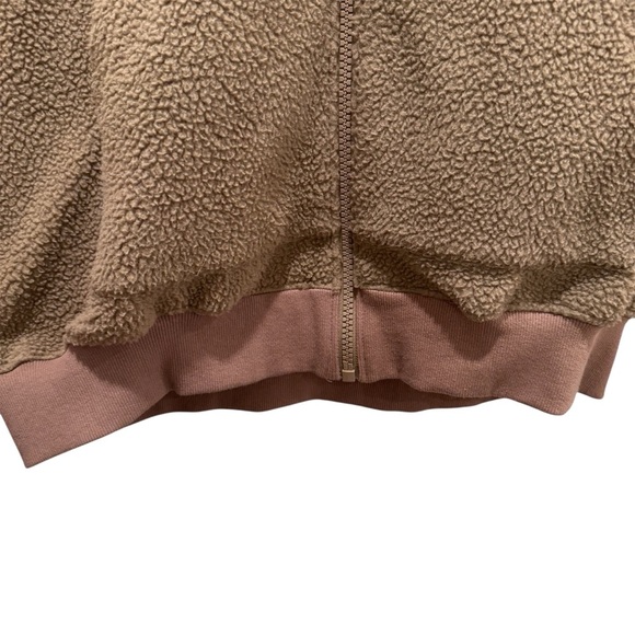 NWT NAP Loungewear Oversized Terry Fleece Zip Up Hooded Jacket Cozy Brown Sz M - Picture 9 of 15